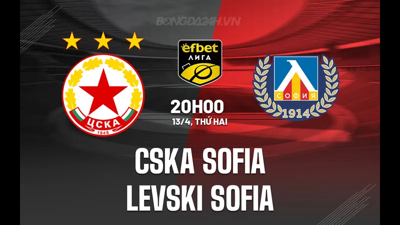 Cầu thủ CSKA Sofia với Levski Sofia trong pha tranh chấp bóng Cầu thủ CSKA Sofia với Levski Sofia trong pha tranh chấp bóng