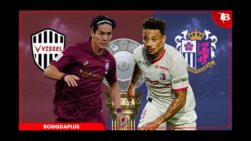 Cầu thủ đội Vissel Kobe băng qua đối thủ từ đội Cerezo Osaka Cầu thủ đội Vissel Kobe băng qua đối thủ từ đội Cerezo Osaka